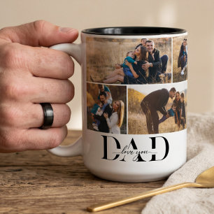We Love You Dad Personalised Father Photo Collage Two-Tone Coffee Mug
