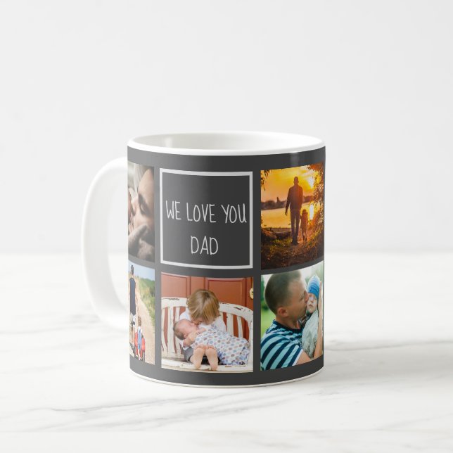 We love you dad  photo collage best dad grey  coffee mug (Front Left)