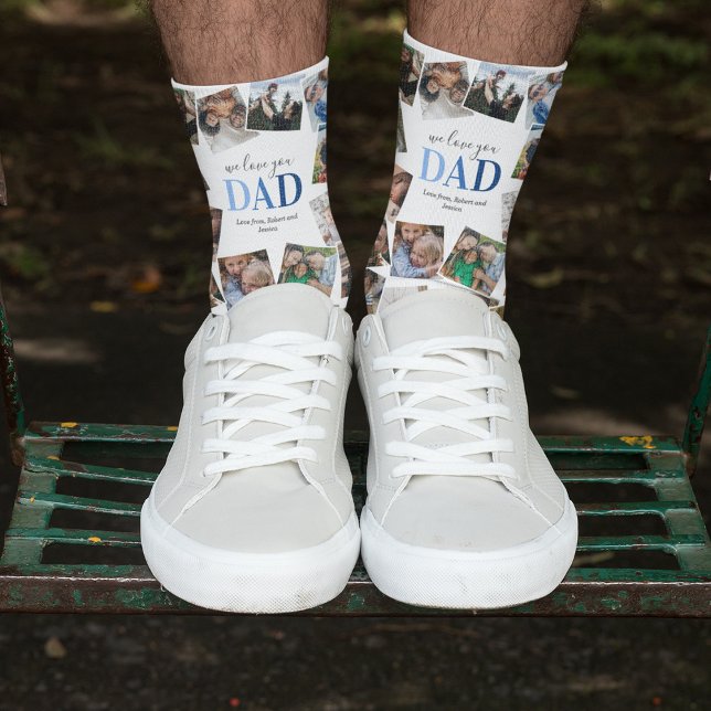 We Love You Dad Photo Collage Socks (Creator Uploaded)