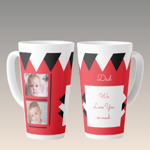 We love you Dad red and black with photos Latte Mug