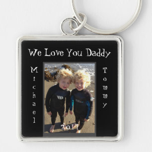 We lOve You Daddy Child Names Customise Keychain