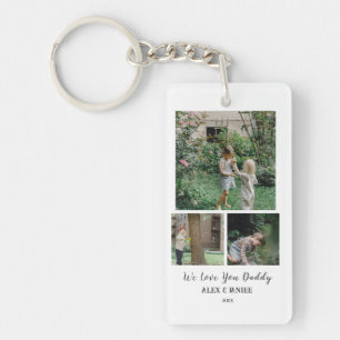 We Love You Daddy, Custom 3 Photo Keychain