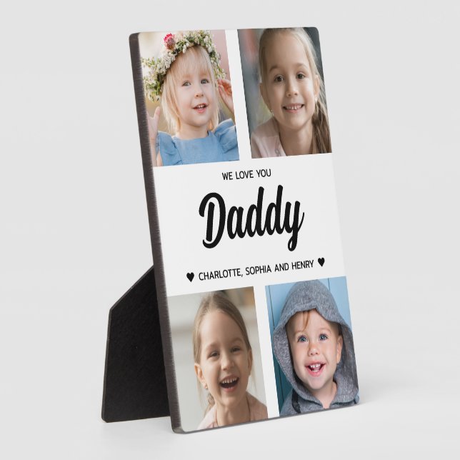 We Love You Daddy Family Keepsake Photo Collage  Plaque (Side)