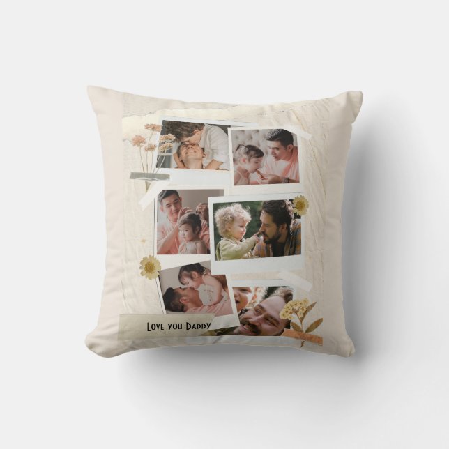 We Love You Daddy Photo Collage  Cushion (Front)