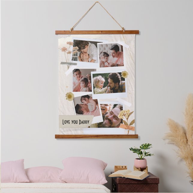 We Love You Daddy Photo Collage  Hanging Tapestry (Creator Uploaded)