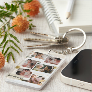 We Love You Daddy Photo Collage Key Ring