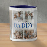 We Love You Daddy Photo Collage Mug<br><div class="desc">Personalised coffee mug for special fathers featuring a 6 photo collage template of the children,  the words "we love you daddy" in a trendy blue gradient font,  and the kids names.</div>