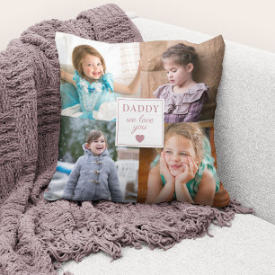 We Love You Daddy Photo Collage Photo Cushion