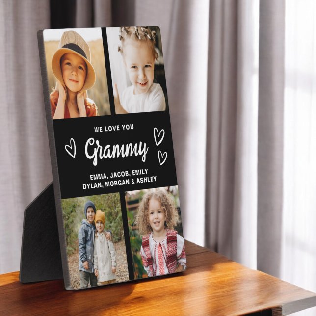 We Love You Grammy Family Modern Photo Collage Plaque (Creator Uploaded)