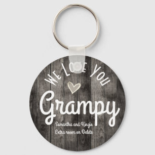 We Love you Grampy Custom Names Key Ring