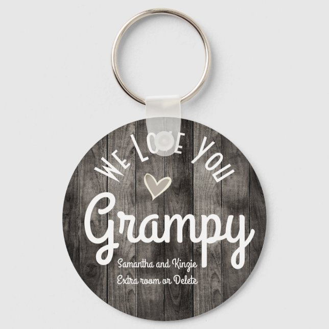 We Love you Grampy Custom Names Key Ring (Front)