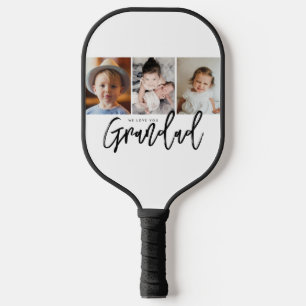 We Love You Grandad Custom Photo gift Collage Pickleball Paddle