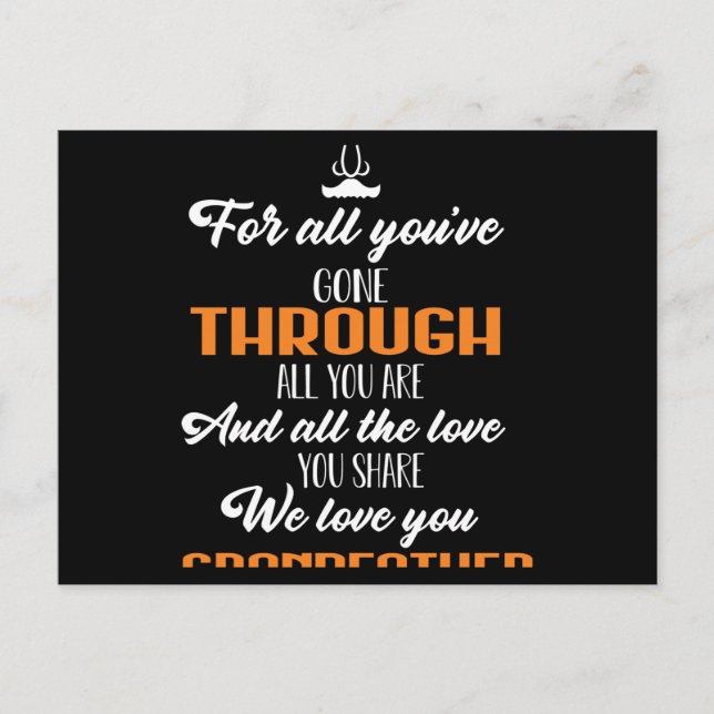 We Love You Grandfather Postcard (Front)