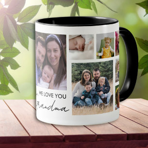 We Love You Grandma 13 Photo Collage White Mug