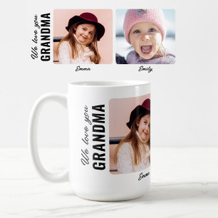 We Love You Grandma 2 Grandkids Custom Photo Coffee Mug
