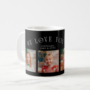 We Love You Grandma 4-Photo Black Coffee Mug