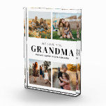 We Love You Grandma 4 Photo Collage Photo Block<br><div class="desc">Say we love you to grandma this holiday season with a personalised Christmas gift photo block featuring 4 of your favourite photos and grandchildren kids names. All text in this design is editable so you can add your own message or text. Available in a variety colours,  styles and products.</div>