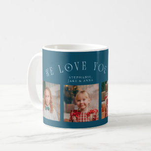 We Love You Grandma 4-Photo Teal Coffee Mug