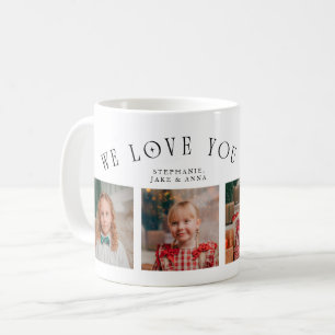 We Love You Grandma 4-Photo White  Coffee Mug
