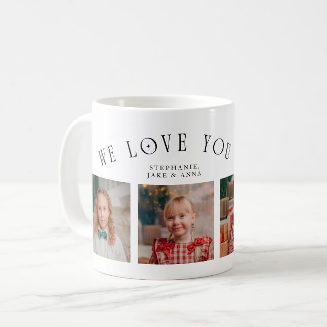 We Love You Grandma 4-Photo White  Coffee Mug (Front Left)