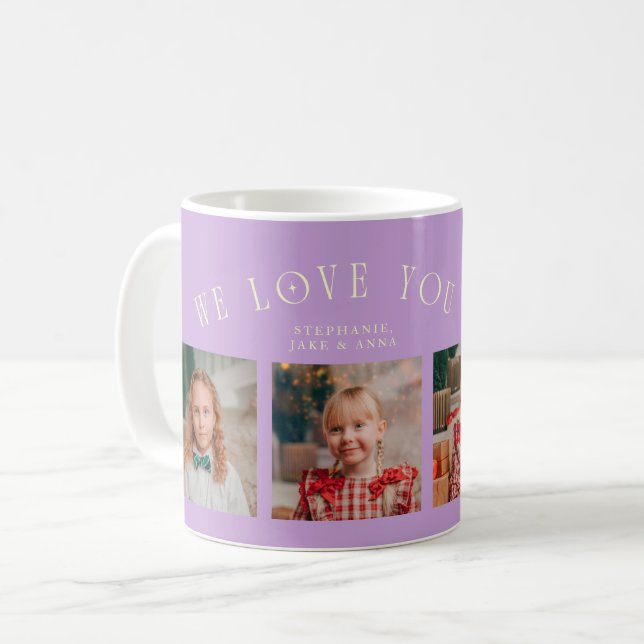 We Love You Grandma 4-Photo Wisteria Coffee Mug (Front Left)