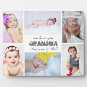 We Love You Grandma 6 Photo Collage Plaque