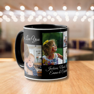 We Love You Grandma   Black 5 Photo Collage Mug