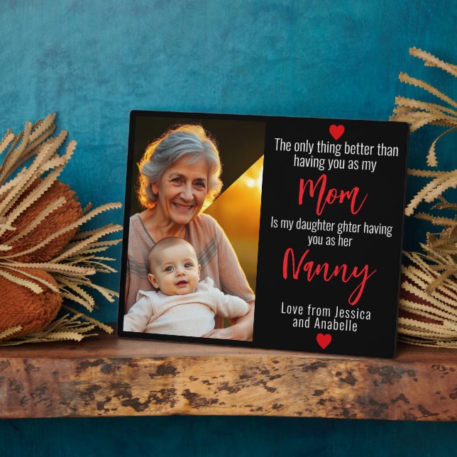 We Love You Grandma Custom 1-Photo Plaque (Side)