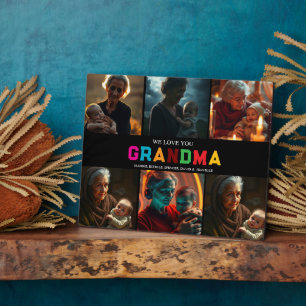 We Love You Grandma Custom 6-Photo Plaque