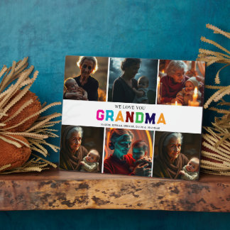 We Love You Grandma Custom 6-Photo Plaque