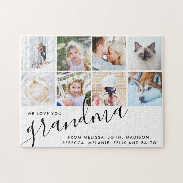 We Love You GrandMa! Custom Photo Gift Jigsaw Puzzle (Horizontal)