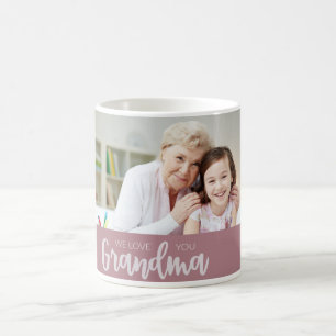We Love You Grandma Custom Photo Mother's Day Gift Coffee Mug