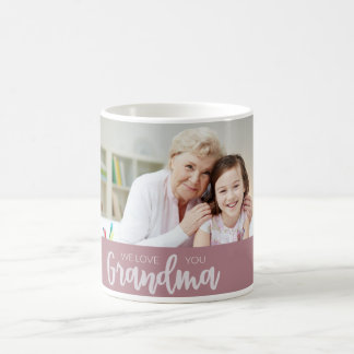 We Love You Grandma Custom Photo Mother's Day Gift Coffee Mug