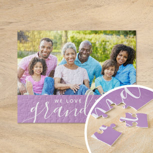 We Love You Grandma Custom Photo Mother's Day Gift Jigsaw Puzzle