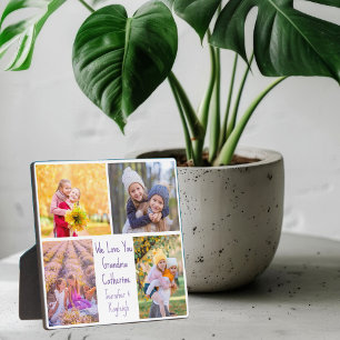 We Love You Grandma Cute Custom Kids Collage Photo Plaque