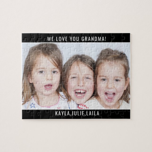 We Love You Grandma Family Photo Jigsaw Puzzle (Horizontal)