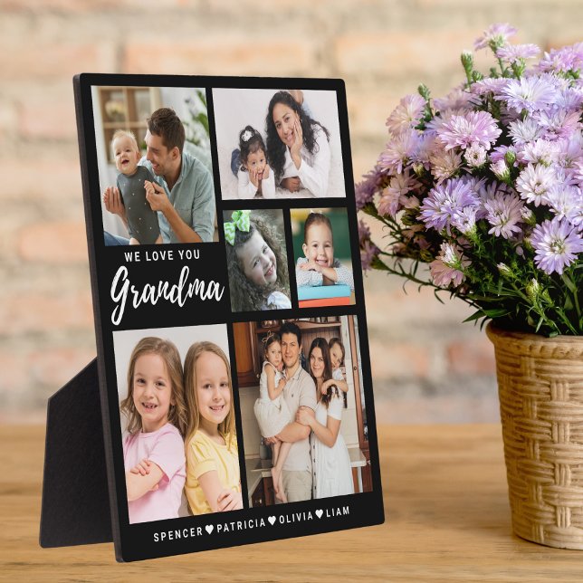 We Love You Grandma Grandkids 6 Photo Collage Plaque (We Love You Grandma Grandkids 6 Photo Collage Plaque)