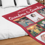 We Love You Grandma & Grandpa Photo Collage Fleece Blanket<br><div class="desc">Give your grandma and Grandpa something special this christmas or any other occassion! Wrap them up in this gorgeous photo collage blanket with text tht reads 'WE LOVE YOU GRANDMA AND GRANDPA' . The font style, size and colour can be changed by clicking on the customise further link after personalising....</div>