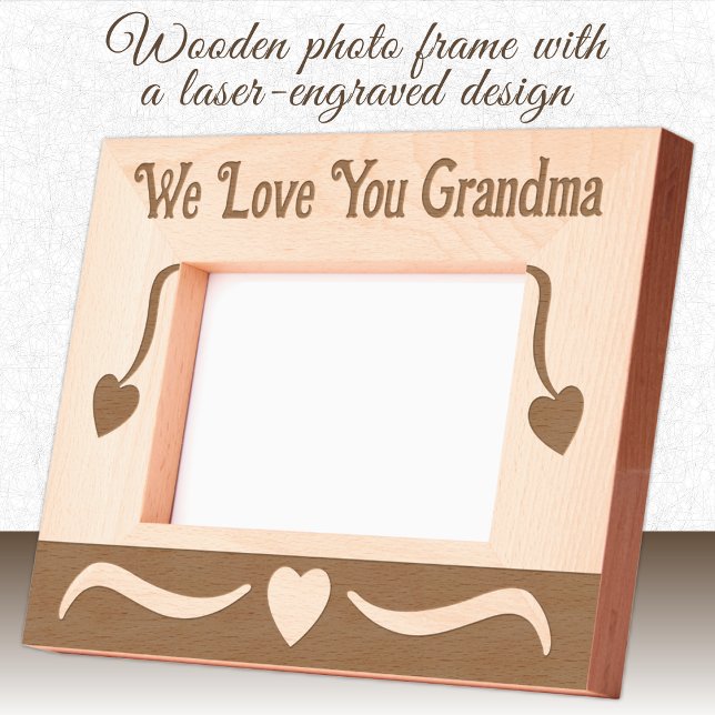 We love you Grandma love hearts Etched Frames (Creator Uploaded)