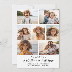 We Love You Grandma or Grandpa - 7 Photo Collage Holiday Card