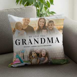 We Love You Grandma Personalised 2 Photo Cushion