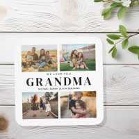 We Love You Grandma Personalised 4 Photo Collage