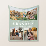 We Love You Grandma Personalised 4 Photo Collage Fleece Blanket<br><div class="desc">Say we love you to grandma this holiday season with a personalised Christmas gift blanket featuring 4 of your favourite photos and grandchildren kids names. All text in this design is editable so you can add your own message or text. Available in a variety colours,  styles and products.</div>