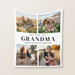 We Love You Grandma Personalised 4 Photo Collage Fleece Blanket<br><div class="desc">Say we love you to grandma this holiday season with a personalised Christmas gift blanket featuring 4 of your favourite photos and grandchildren kids names and . All text in this design is editable so you can add your own message or text. Available in a variety colours, styles and products....</div>