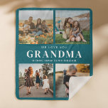 We Love You Grandma Personalised 4 Photo Collage Sherpa Blanket<br><div class="desc">Say we love you to grandma this holiday season with a personalised Christmas gift blanket featuring 4 of your favourite photos and grandchildren kids names and . All text in this design is editable so you can add your own message or text. Available in a variety colours, styles and products....</div>