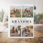 We Love You Grandma Personalised 4 Photo Collage Wooden Box Sign<br><div class="desc">Say we love you to grandma this holiday season with a personalised Christmas gift wood sign featuring 4 of your favourite photos and grandchildren kids names. All text in this design is editable so you can add your own message or text. Available in a variety colours,  styles and products.</div>