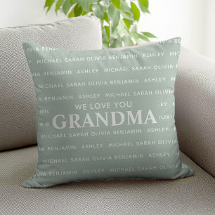We Love You Grandma Personalised Kids Names Cushion
