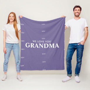 We Love You Grandma Personalised Kids Names Fleece Blanket
