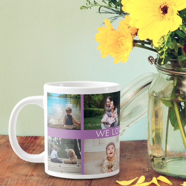 We Love You Grandma Personalised Photo Collage Large Coffee Mug (Creator Uploaded)