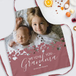 We Love You Grandma Photo Apron<br><div class="desc">Their is no better cook than grandma! Looking for a special gift for your grandmother,  then this personalised apron is perfect featuring a precious family photo of the children,  a modern cute heart border design,  the saying "we love you grandma",  and the grandchildrens names.</div>